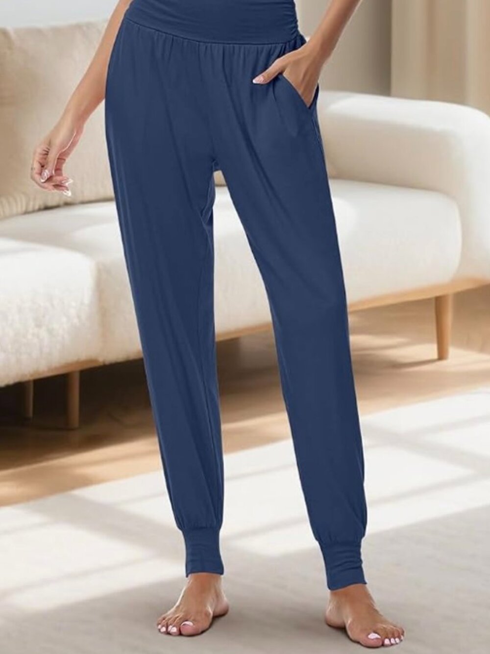Steel Blue Joggers Lounge Yoga Soft Comfy Pants- S